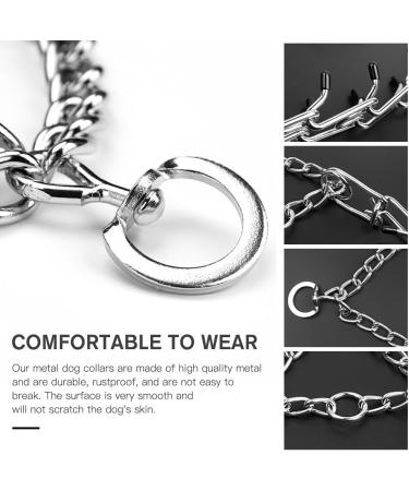 NAVESO Metal Choke Chain for Dog Prong Collar for Dogs Dog Training Collar Anti Bark Collars for Dogs Adjustable Dogs Collars with Comfort Rubber Tips 4mmx60cm for Large Medium Small Dogs - Buy Online on GoSupps.com