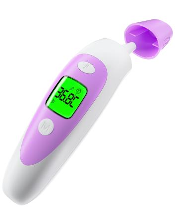 Baby Thermometers for Adults and Kids: AILE Temperature Thermometer CE Approved UK Digital Thermometer Ear Thermometer for Children 3-in-1 Mode Forehead Thermometer Test Baby Room Thermometer Gun Purple digital thermometer