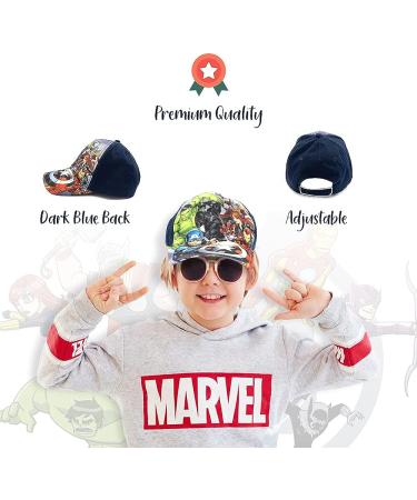 Marvel Avengers Boys Flat Brim Baseball Cap Hat - Captain America, Hulk, Ironman | Ages 5-17 | Multi Color - Buy Online on GoSupps.com