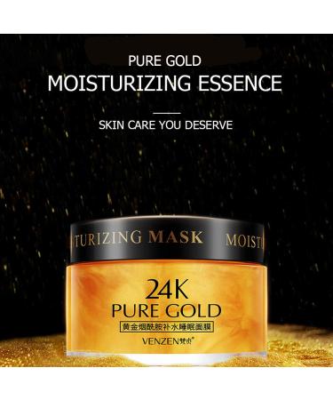 VENZEN 24K Pure Gold Niacinamide Hydrating Sleep Mask - Luxury Rejuvenation & Moisturizing Skin 120g | International Shipping Available - Buy Online on GoSupps.com