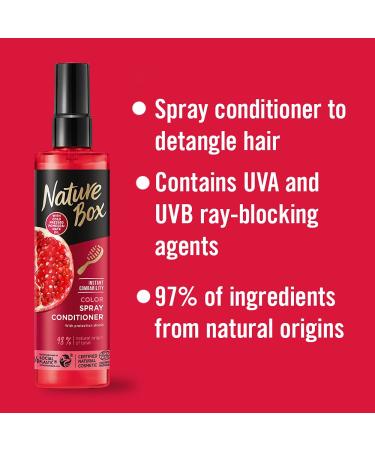 Nature Box Color Protect Vegan Leave-in Spray Conditioner - 100% Cold-Pressed Pomegranate Oil Silicone & Paraben-Free 200ml - Buy Online on GoSupps.com