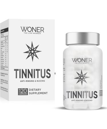 WONER Tinnitus Relief for Ringing Ears Tinnitus Relief Supplement (120 Capsules)