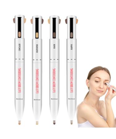Eye Liner Makeup 4 in 1 Waterproof Eyebrow Filler Multi-Color Eyebrow Smudge Proof Eye Liner Long Wearing and Enhance Eye Makeup 1 count (Pack of 1)