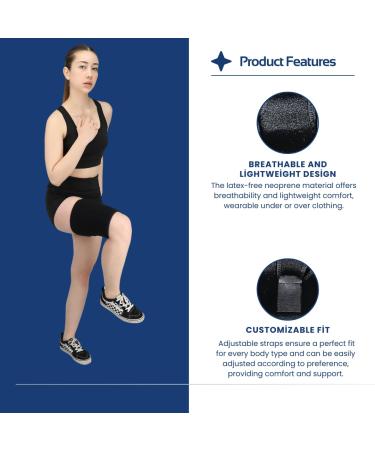 Bluewell Adjustable Thigh Support Wrap - Leg Slimming & Pain Relief for Men & Women - Ideal for Hamstring Quadriceps Sciatica Support - Buy Online on GoSupps.com