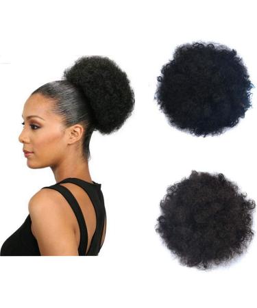 Coolbers Afro Puff Drawstring Ponytail Synthetic Afro Kinky Curly Hair Bun Ponytail Extensions (Large 4) Large #4
