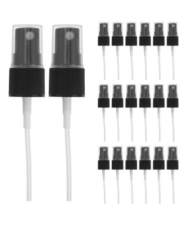 NUOBESTY 20pcs Black 18mm Fine Mist Spray Nozzle Caps for Cosmetic and Essential Oil Bottles Replacement Perfume Mist Pump Tops for Refillable Spray Bottle Accessories