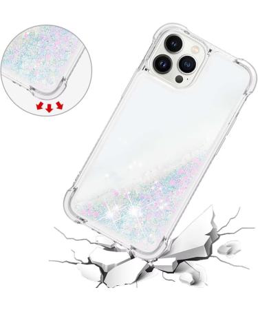 Tivenfezk Nadoli Glitter Treisand Case for iPhone 15 Pro | Shockproof Silicone TPU Bumper Protective Cover | Liquid Quicksand Design in White & Pink - International Shipping Available - Buy Online on GoSupps.com