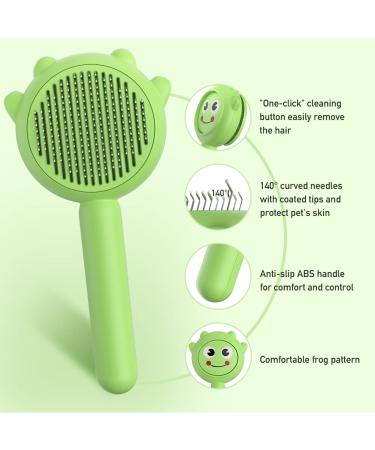 PET FROG Self Cleaning Slicker Brush for Dogs & Cats - Shedding & Grooming Tool, Removes Loose Undercoat, Mats & Tangled Hair - Long & Short Haired Pets - Buy Online on GoSupps.com