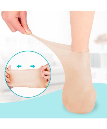 Silicone Moisturizing Socks Women Foot Spa Pedicure Silicone Socks Foot Mask Exfoliating Beach Protective Gel Socks Anti Slip Aloe Socks for Dry Cracked Feet Calluses Foot Care (Pink+Skin Color) - Buy Online on GoSupps.com