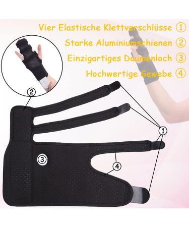 FITTOO Adjustable Wrist Finger Splint Pain Relief for Arthritis Tendonitis Trigger Finger | Black Right Hand Support (One Size) - Buy Online on GoSupps.com
