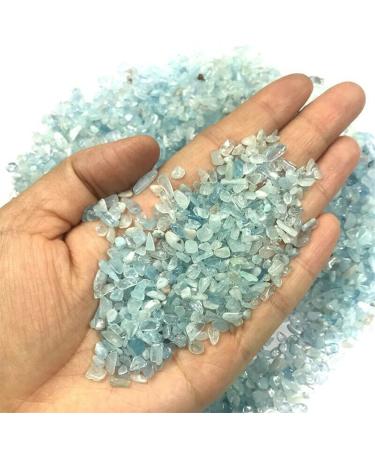 Stone Crafts Natural Blue Aquamarine Quartz Crystal Stone Rock Chips Specimen Natural Stones and Minerals Crystals Natural Luster