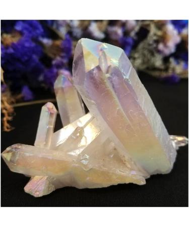 Natural Crystal Rough Natural White Angel Aura Crystal Cluster Electroplating Titanium Coating Quartz Cluster Stone (Color : Aura White Size : 130g) 130g Aura White - Buy Online on GoSupps.com
