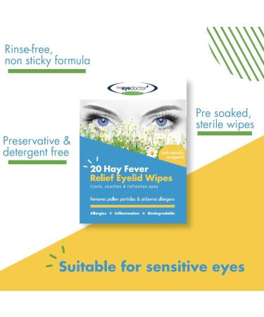 The Eye Doctor Hay Fever Relief Eyelid Wipes - 260x Single Use for Allergy & Hayfever - Cooling Soothing Relief - 260 Count - Buy Online on GoSupps.com
