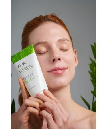 Vitayes Green Tea Face Wash Gel - Ideal for Acne & Blemish-Prone Skin Vegan Thorough Cleansing Without Skin Dryness Free from Silicones and Mineral Oils 150ml - Buy Online on GoSupps.com