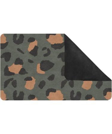 Leopard Front Door Mat - Water Absorbent Non-Slip Indoor Welcome Mat | Washable Entryway Rug 31x18 - Buy Online on GoSupps.com