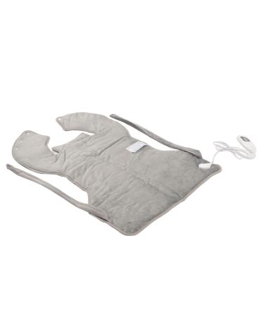 Heating pillows for the neck and shoulders heating cushion plush soft 6 gears adjustable electrically heated neck wrap scarf for leg shouldered silver gray 37 x 22 inches