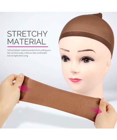 FANDAMEI 4-Piece Dark Brown Stretchy Nylon Wig Caps for Women - Buy Online on GoSupps.com