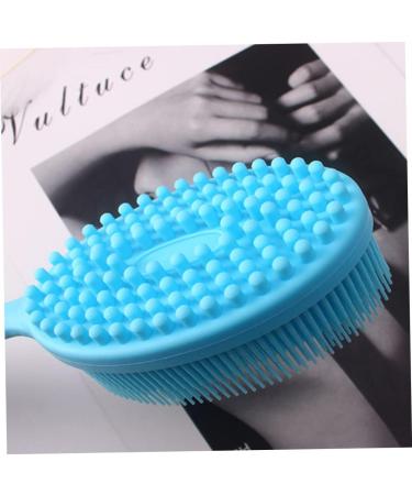 Silicone Body Brush Exfoliating Shower Scrubber - Blue - Buy Online on GoSupps.com