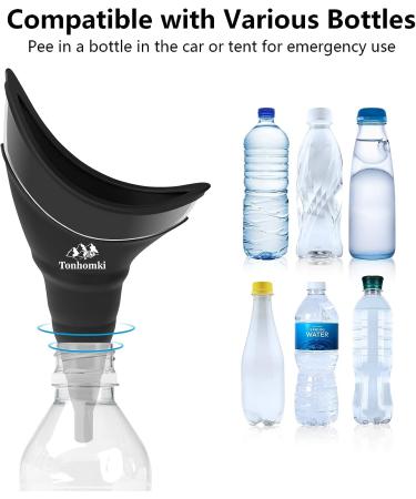 Female Urination Device - Reusable Silicone Portable Urinal for Women | Black Funnel for Travel, Camping, Outdoors, Car | Pee Standing Up & Post Surgery Aid - Buy Online on GoSupps.com