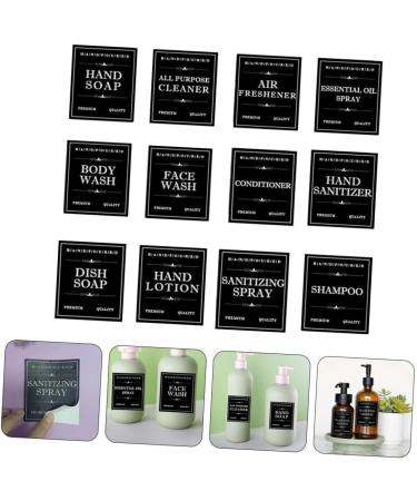Beavorty 12 Sheets Dispensing Bottle Label Nail Sticker Waterproof Stickers Skincare Tag Self Adhesive Labels Stickers Bathroom Sticker Bathroom Labels Stickers Pvc Self-adhesive 8.00X7.00X0.10CM Black - Buy Online on GoSupps.com