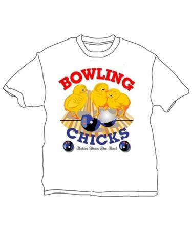 Bowlerstore Products Bowling Chicks T-Shirt- White White Large