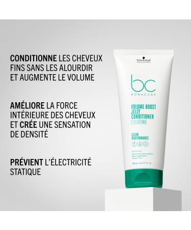 Schwarzkopf Professional Bonacure Volume Boost Jelly Conditioner For Fine Hair Vegan Care Complex With Keratin Thicker Hair Anti-static Lightweight Detangling 200 ml - Buy Online on GoSupps.com