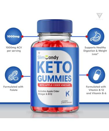 Keto ACV Gummies for Weight Loss - 2 Pack of Slim Candy Apple Cider Vinegar Supplement - 120 Gummies for Women and Men - Oprah Winfrey Approved - Shark Tank Slimcandy - Buy Online on GoSupps.com