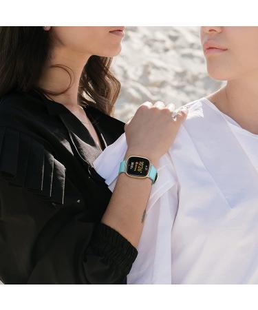 Fintie Genuine Leather Band for Fitbit Versa 3/Sense - Tiffany Blue Replacement Strap - Buy Online on GoSupps.com