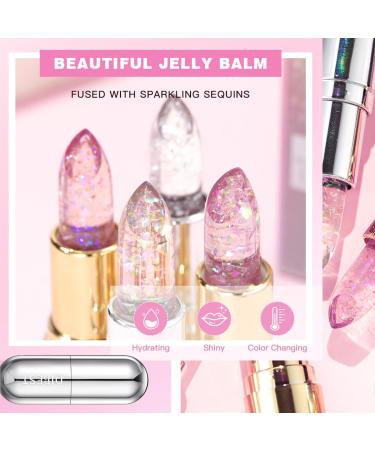 Buy 2Pcs Color Changing Glimmer Crystal Jelly Lipstick - Long Lasting Moisturizing Chapstick for Hydration & Plump Pink Shimmer - Buy Online on GoSupps.com