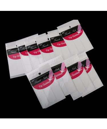 Haobase French Manicure Nail Art Tips Sticker Stencil - 3 White Styles (10 Sheets) - Buy Online on GoSupps.com