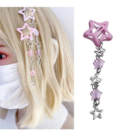 hgnxa Star Fringe Pendent Hair Clip Hairpin with Pentastar Decoration Colorful Hair Barrette for Girls Style Ornaments Yellow - Buy Online on GoSupps.com