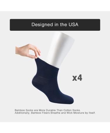 Cozyfeel Women's Diabetic Ankle Socks - 4 Pairs, Navy Blue, Size M - Buy Online on GoSupps.com