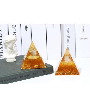 Xiannvxi 2.4 Citrine Gem Pyramid - Natural Healing Crystal for Reiki & Esoteric Gifts | International Shipping Available - Buy Online on GoSupps.com