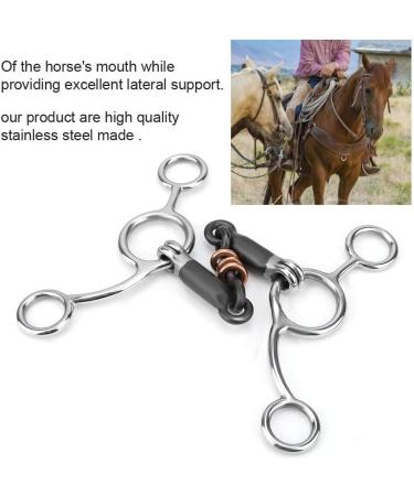Black Horse Snaffle Stainless Low Leverage Copper Roller Loose Mouth Bit - Buy Online on GoSupps.com