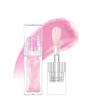 Magic Color Changing Lip Oil Moisturizing Lip Glow Oil Plumping Lip Oil Hydrating Lip Gloss Lip Balm Transparent Lip Care Long Lasting Moisturizing Non-sticky Fresh Texture PINK