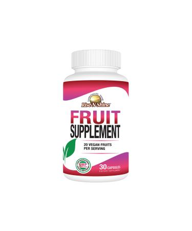 Rise-N-Shine Fruit Supplement with 20 Fruit Blend - Energy Vitamins for Women and Men 30 Day Supply (30 Capsules)