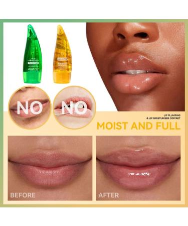SWETIYOU Lip Plumper Set - Natural Moisturizing Aloe Vera Gloss for Fuller, Hydrated Lips | Reduce Fine Lines | Lip Care Serum - Day and Night Use - Buy Online on GoSupps.com