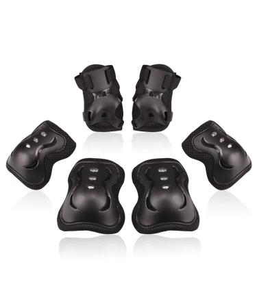 BOSONER Kids/Youth Knee Pad Elbow Pads Guards Protective Gear Set for Roller Skates Cycling BMX Bike Skateboard Inline Skatings Scooter Riding Sports Black Small (3-8 years) - Buy Online on GoSupps.com
