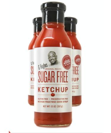 G Hughes Gluten Free, Preservation Free, Sugar Free Ketchup 13 Oz | 3 Pack 13 Ounce (Pack of 3)