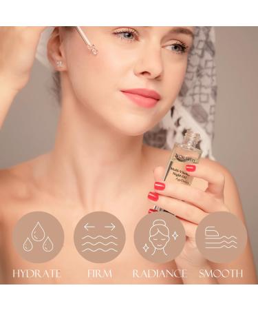 AgeDelay Multi-Vitamin Night Facial Oil | Intensive Skin Tightening & Moisturizer | Antioxidant Serum with Vitamin E Omega 3 6 9 & Seaweed - 30ml - Buy Online on GoSupps.com