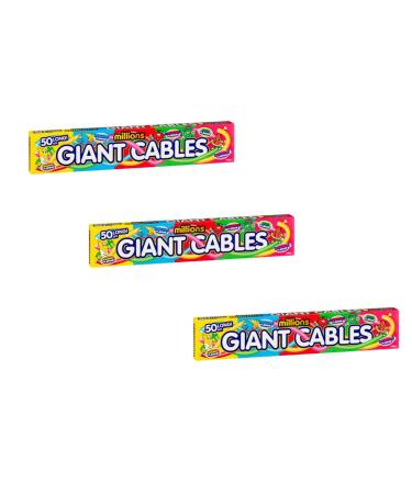 Million Cables 360g - Enjoy Some Sugary Sweets With The 50cm Million Cable - Great As a Gift Or Treat - Pack of 3