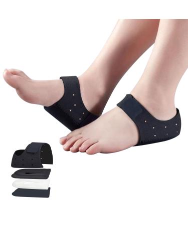 Heel Supports for Heel Pain Plantar Fasciitis Heel Cups for Heel Pain Relief Heel Spur Heel Bursitis and Cracked Heels Black (1 Pair) (Small)