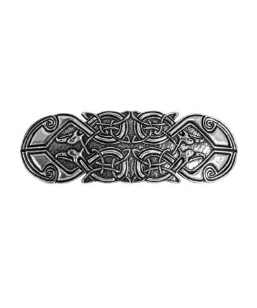 Celtic Peacock Hair Clip  Hand Crafted Metal Barrette Made in the USA with a Medium 70mm by Oberon Design