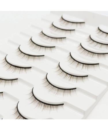Buy 3D Mink Wispy Eyelashes - Natural Brown 9mm Lightweight & Reusable - 10 Pairs of Thin Band Fake Lashes for Stunning Looks - Buy Online on GoSupps.com