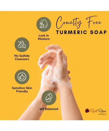 Turmeric Soap Bar for Dark Spots & Eczema | All-Natural Vegan Face & Body Glow Soap | Sensitive Skin Friendly 4 oz - Buy Online on GoSupps.com