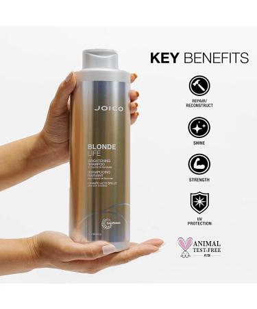Joico Blonde Life Brightening Shampoo & Conditioner - Sulfate-Free for Blonde Hair | Monoi & Tamanu Oil | 33.8oz (Pack of 2) - Buy Online on GoSupps.com