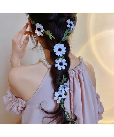 Flower Crown Floral Wreath Flower Headbands Floral Garland Headbands Boho Flower Head Bands Hair Wreath Headpiece Headdress for Women Girls Festival Wedding Party(Small Blue flower) - Buy Online on GoSupps.com