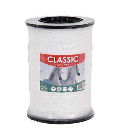VOSS.farming pasture fence tape 40mm Classic 8 x 0.16 NIRO white pasture fence and electric fence tape (200m) 200 m