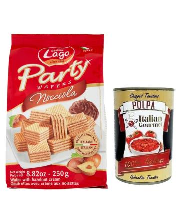 Italian Gourmet E.R. Gastone Lago Party Wafers Nocciola - Waffles with hazelnut cream - 250 g - Box of 400 g