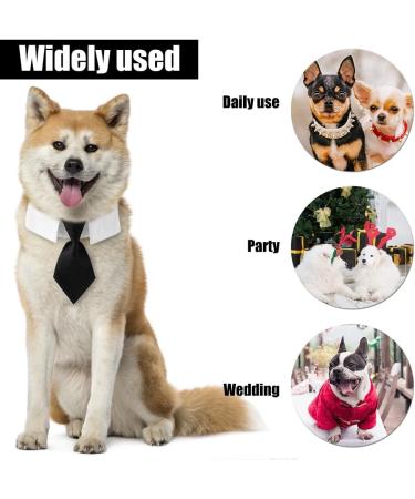 Adjustable Dog Fly Collar & Formal Smoking Neck Band with Black Tie for Large Medium & Small Dogs & Cats - International Shipping - Buy Online on GoSupps.com